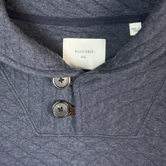 Billy Reid Shawl Collar Sweater XXL Navy Workwear Trim Fit Gentleman Elbow Patch - Picture 10 of 15